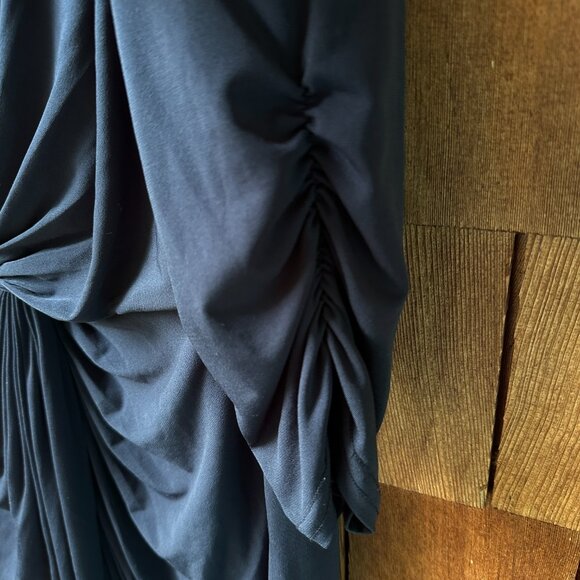 EUC Tadashi Collection Navy Blue V-Neck Twist Midi Dress in Women's 1X - Picture 5 of 10